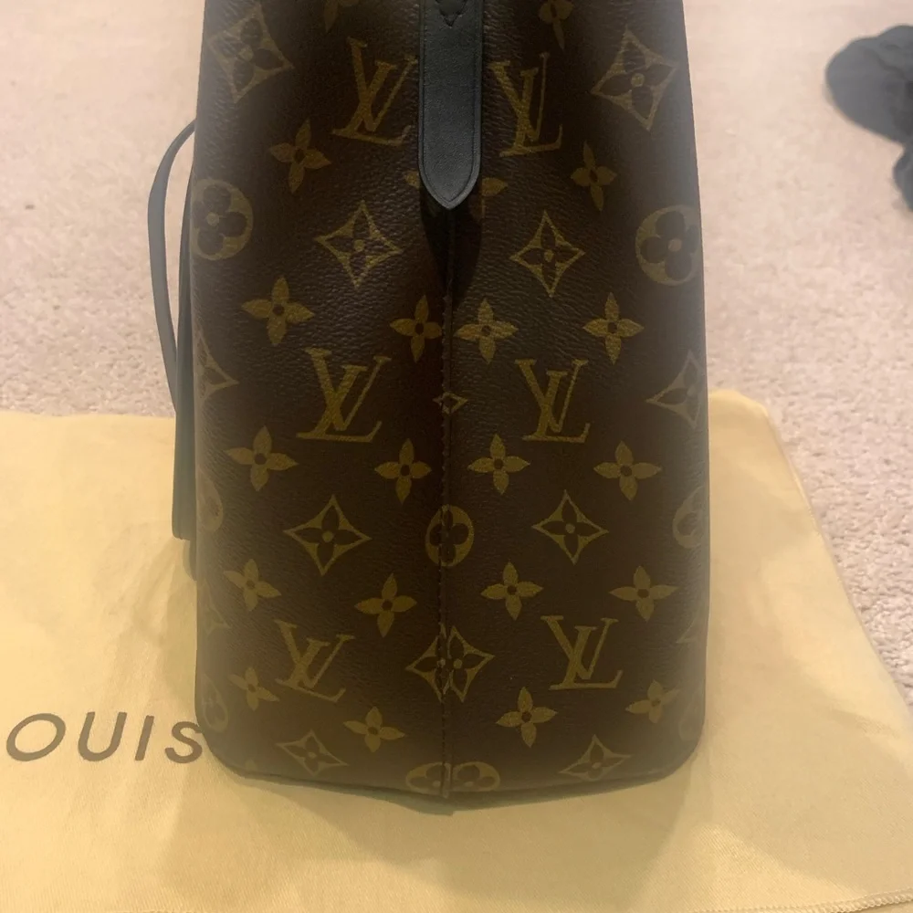 Louis Vuitton Brown Monogram Canvas Bucket Bag with Black Trim